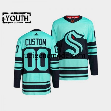 Kinder Seattle Kraken CUSTOM Eishockey Trikot Adidas 2022-2023 Reverse Retro Blau Authentic